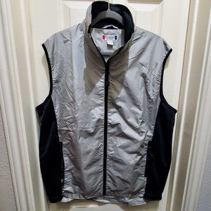 CLIQUE Gray lack Golf Zip-up Lightweight Wind Resistant Vest Jacket, XL